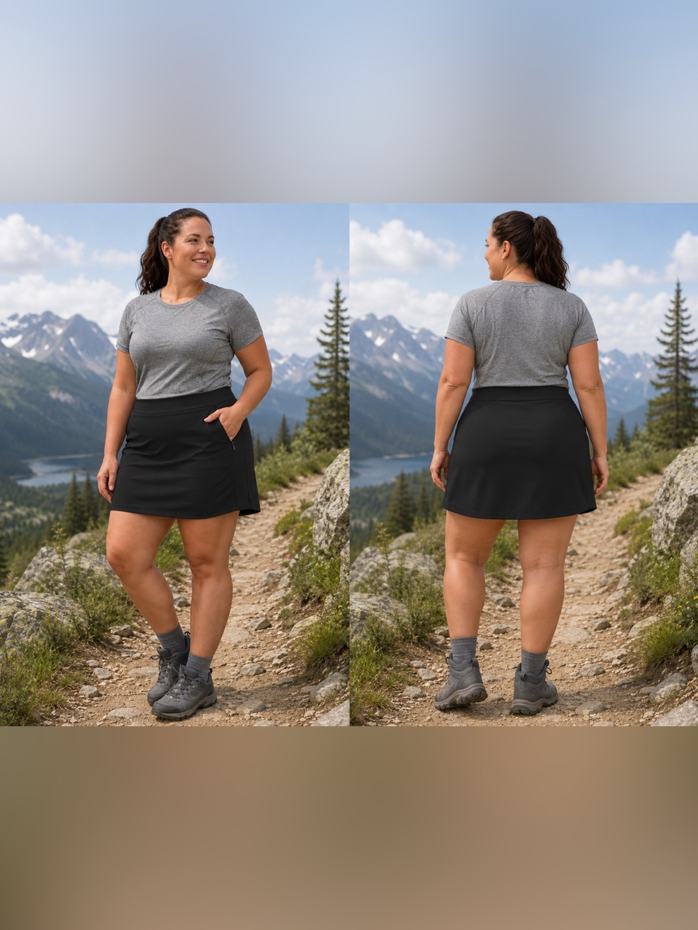 STYLUS Black Activewear Skort XXL Plus Stretch - Picture 10 of 10